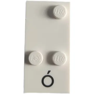 Braille Brick 2 x 4 with 3 Studs ⠬ and 'Ó' print