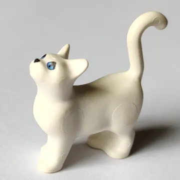 Animal, Cat, Standing with Blue Eyes and Black Eyelashes Print