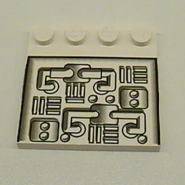Plate Special 4 x 4 with Studs on One Edge and Pipes Print