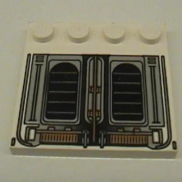 Plate Special 4 x 4 with Studs on One Edge and Exhaust Print