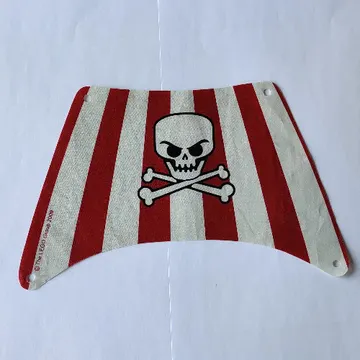 Sail, Rectangle, 27 x 17 with Red Stripes, Skull Crossbones