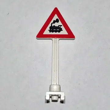 Road Sign Triangle with Train Engine with Cab Window Print