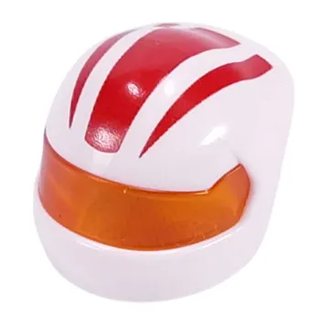 Helmet, Formula 1 with Trans-Orange Visor pattern and Red Stripes print
