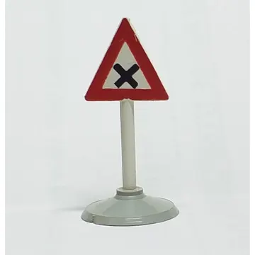 Road Sign Old Triangle with 'X' Print & Type 1 Base