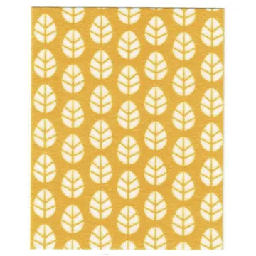 Duplo Blanket, Bright Light Orange with Leaves with Print