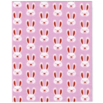 Duplo Blanket, Bright Pink with Rabbit Heads Print