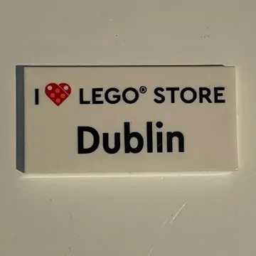 Tile 2 x 4 with 'I heart LEGO STORE Dublin' print
