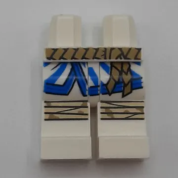 Hips and White Legs with Gold/Black Belt, Blue Coat, Tan Knee Wraps print