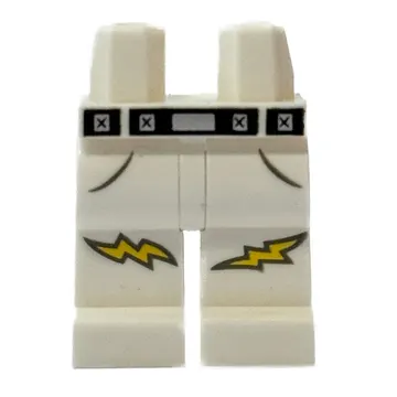 Hips and White Legs with Black Belt, Lightning Bolts print