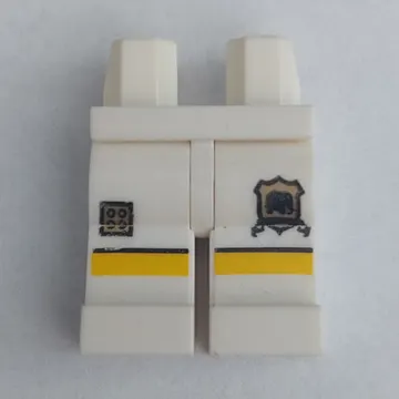 Hips and White Legs with Golden Brick, Shield and Yellow Stripe Print