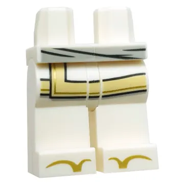 Hips and White Legs with Gold Toes, Robe End with Tan Trim, Light Bluish Grey Sash print