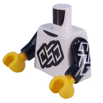 Torso, Black Tag On Chest, White Tag On Arms print, Black Arms, Yellow Hands