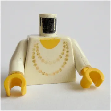 Torso Necklace Gold and Yellow Neck Print, White Arms, Yellow Hands