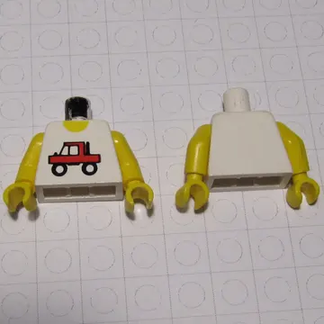 Torso Vest, Red Truck Print, Yellow Arms and Hands