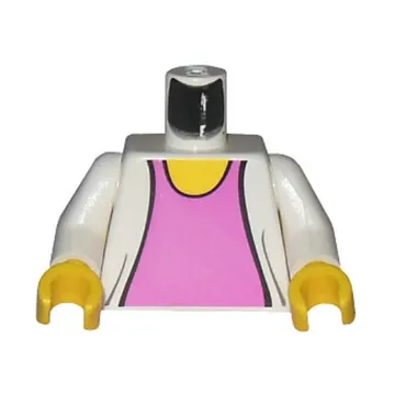 Torso Sweater over Dark Pink Top Print (Mary Jane), White Arms, Yellow Hands