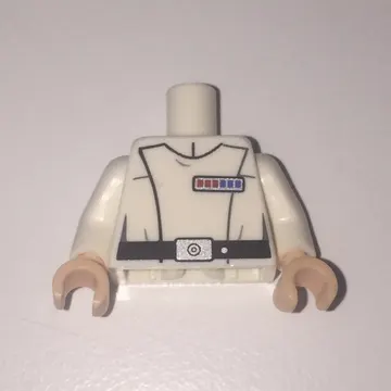 Torso Imperial Officer Uniform Print (Admiral Yularen), White Arms, Light Nougat Hands
