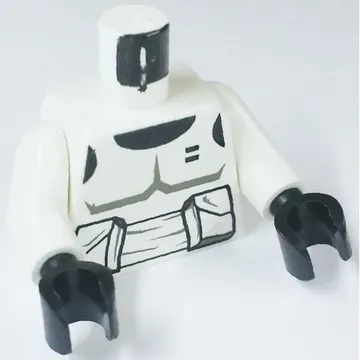 Torso Armor Scout Trooper with Dark Gray Accents Print, White Arms, Black Hands