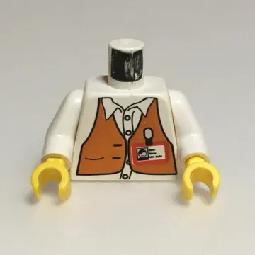 Torso Brown Vest, ID / Clapboard on Back Print (Director), White Arms, Yellow Hands