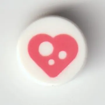 Tile Round 1 x 1 with Bright Pink heart print