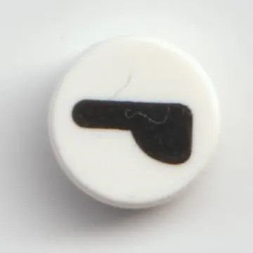 Tile Round 1 x 1 with Straight Line and Quarter Circle (Winking Eye) print