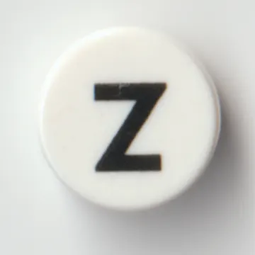 Tile Round 1 x 1 with Black 'Z' print