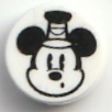 Tile Round 1 x 1 with Classic Mickey Mouse print