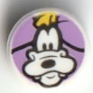 Tile Round 1 x 1 with Goofy on Lavender Background print