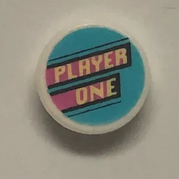 Tile Round 1 x 1 with “PLAYER ONE” print