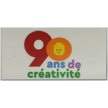 Tile 2 x 4 with '90 ans de créativité' print