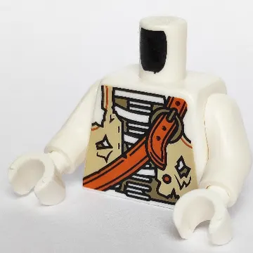 Torso Tan Vest, Dark Orange Crossbelt, Skeleton Print, White Arms, White Hands