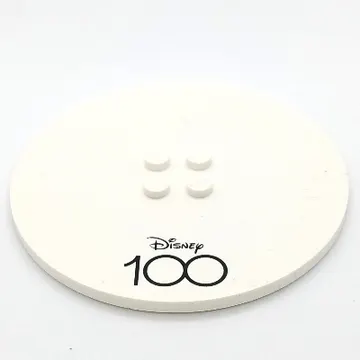 Plate Special Round 8 x 8 with 2 x 2 Center Studs with Disney 100 Print