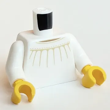 Torso, Ruffle, Mushroom Costume Print, White Arms, Yellow Hands