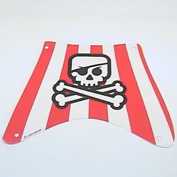 Sail, Top, with Red Stripes, Skull with Eyepatch & Crossbones Print