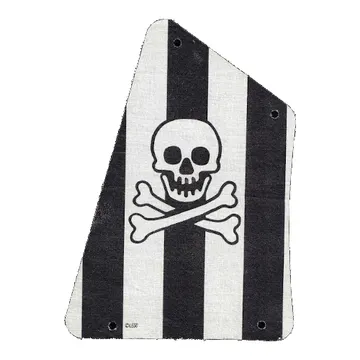 Sail, with 4 Holes, and Black Stripes, Skull and Crossbones Print