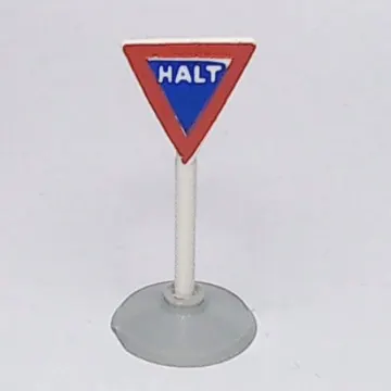 Road Sign Old Triangle Inverted with Halt Print & Type 1 Base