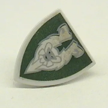 Shield Triangular with Dark Green and Gold Rascus Monkey Print