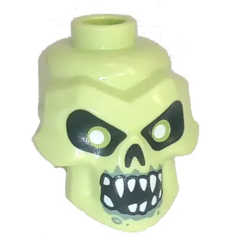 Minifig Head Special, Skull with Black Eyes, Mouth with White Fangs