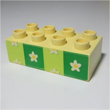Duplo Brick 2 x 4 with Flower Wallpaper Print