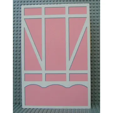Scala, Building, Wall, Vertical Grooved 18 x 2 x 22 2/3, with Tudor Frame Light Salmon on White Print
