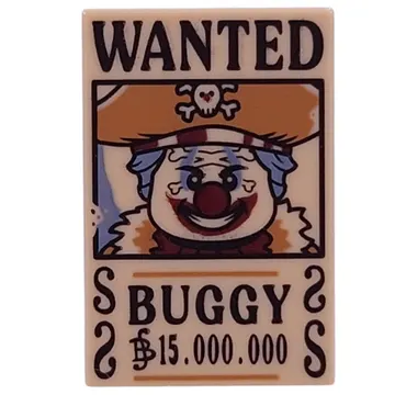 Tile 2 x 3 with 'WANTED', BUGGY', '15.000.00' print
