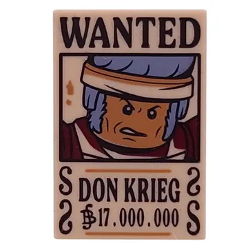 Tile 2 x 3 with 'WANTED', DON KRIEG', '17.000.000' print