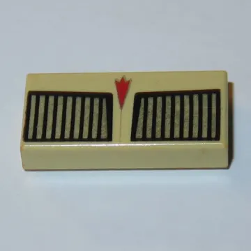 Tile 1 x 2 with Car Grill and Red Arrow Print