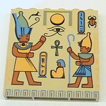 Brick 1 x 6 x 5 with Hieroglyphs and Minifig Print