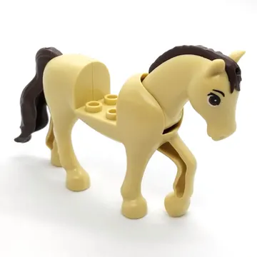Animal, Horse with Raised Leg, Moveable Head, Dark Brown Tail, and Mane print