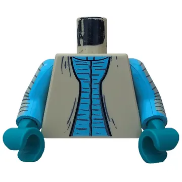Torso Vest with Sky Blue Shirt Print (Greedo), Sky Blue Arms with Black Stripes Print, Dark Turquoise Hands