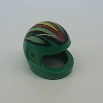 Helmet, Standard with Racing Stripes, Black/Lime/Red/Yellow Print