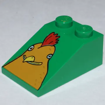 Brick Sloped 33° 3 x 2 Smooth with McDonald's Chicken Head Print