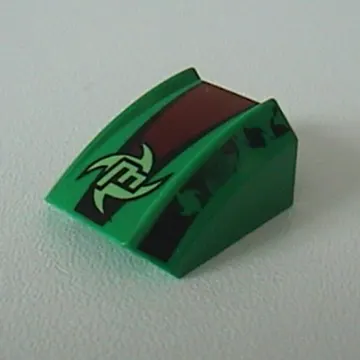 Brick Curved 2 x 2 with Lip, No Studs with 'M' and Black/Red Print (Set 8384)
