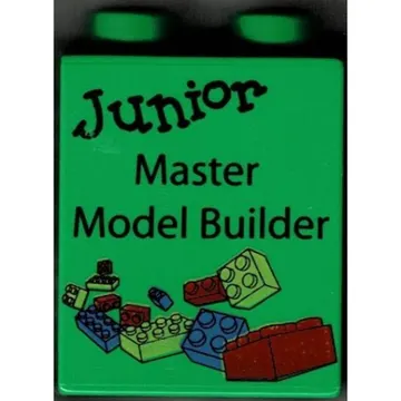 Duplo Brick 1 x 2 x 2 with Junior Master Model Builder 2005 Print