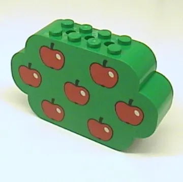 Brick Curved 2 x 8 x 4 Triple Curved Ends with 7 Apples Print